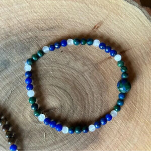 💙💚Handmade Chrysocolla + Lapis Lazuli + Selenite bracelet ✨